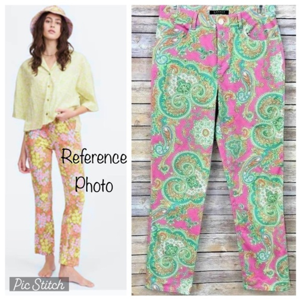 Lauren Ralph Lauren Paisley Stretch Ankle Pants